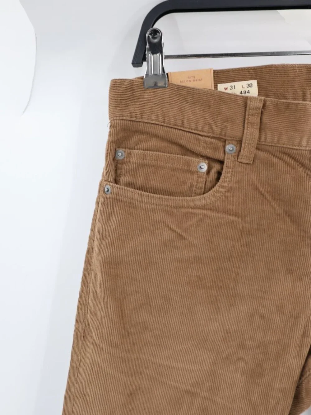 NWT J Crew 484 Pants Mens 31 L29 Stretch Corduroy Slim Fit Straight Leg Brown